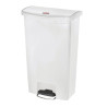 Caixote do lixo com pedal frontal Slim Jim StepOn branco 68L - Rubbermaid - Fourniresto