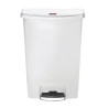 Caixote do lixo com pedal frontal grande Slim Jim StepOn branco 90L - Rubbermaid - Fourniresto