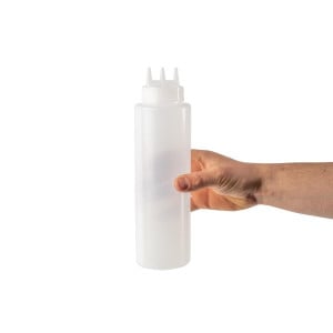 Flexible Transparent Bottle 3 nozzles 908ml - Vogue - Fourniresto