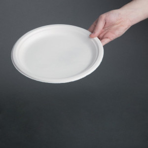 Pratos de Bagasse Compostáveis ​​26 cm - Pacote com 50 - Fiesta Green - Fourniresto