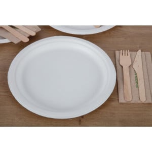 Pratos de Bagasse Compostáveis ​​26 cm - Pacote com 50 - Fiesta Green - Fourniresto