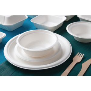 Tigelas de Bagasse Compostáveis ​​151mm - Pacote com 50 - Fiesta Green - Fourniresto