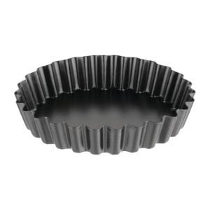 Non-stick Fluted Tartlet Mould with Removable Bottom 10 cm - Set of 3 - Vogue - Fourniresto