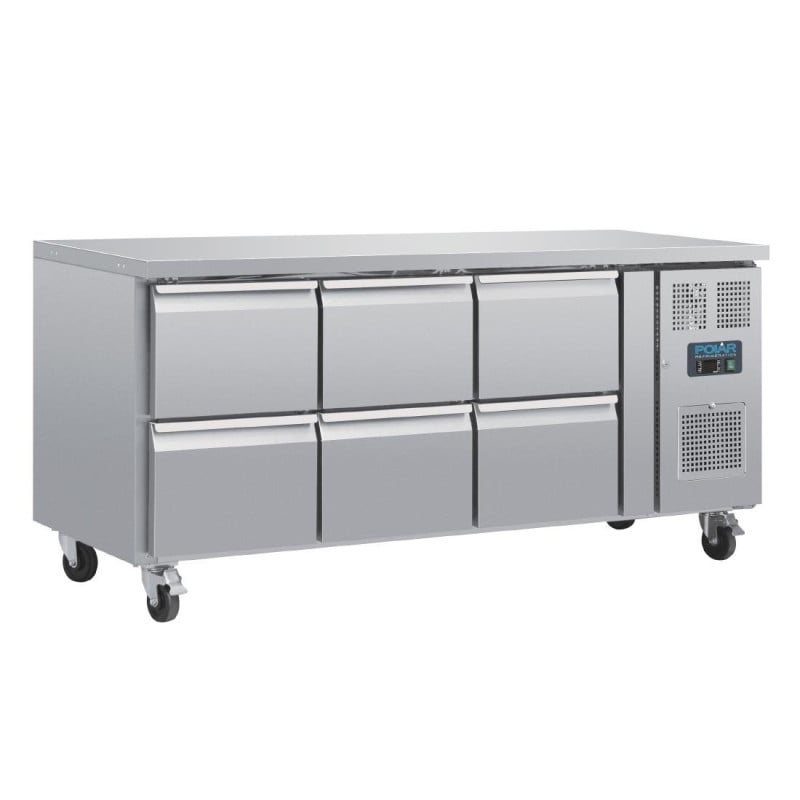 Mesa Refrigerada GN 1/1 Ventilada 6 Gavetas Série U 465L - Polar - Fourniresto