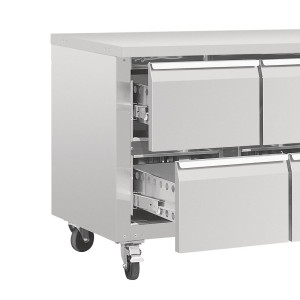 Refrigerated Table GN 1/1 Ventilated 8 Drawers Series U 616L - Polar - Fourniresto