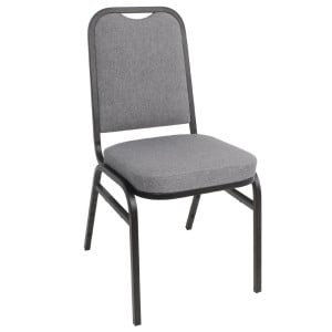 Chaise de Banquet avec Dossier Carré et Tissu Gris - Lot de 4 - Bolero - Fourniresto