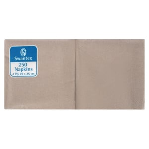 Guardanapos de Almoço Kraft Compostáveis 2 folhas 25x25 - Pacote de 2000 - FourniResto - Fourniresto