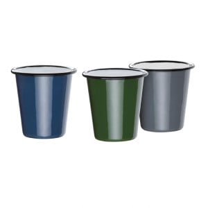 Canecas de Aço Esmaltado Azul e Preto 350ml - Conjunto de 6 - Olympia - Fourniresto