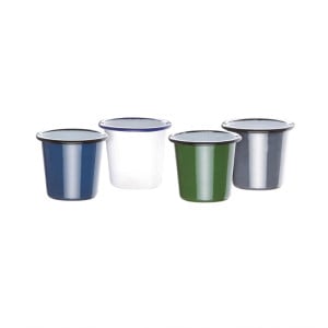 Canecas de Aço Esmaltado Azul e Preto 350ml - Conjunto de 6 - Olympia - Fourniresto