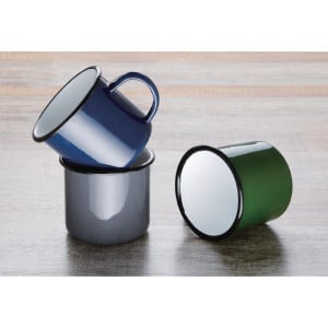 Grande Caneca de Sopa em Aço Esmaltado 670ml - Conjunto de 6 - Olympia - Fourniresto