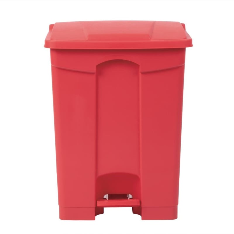 Caixote do lixo de cozinha com pedal vermelho 65L - Jantex - Fourniresto