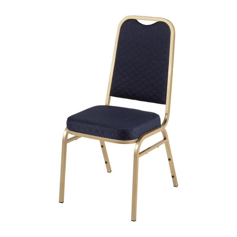 Chaises De Banquet À Dossier Carré Bleues - Lote De 4 - Bolero - Fourniresto Chaises De Banquet À Dossier Carré Bleues - Lote De 4 - Bolero - Fourniresto