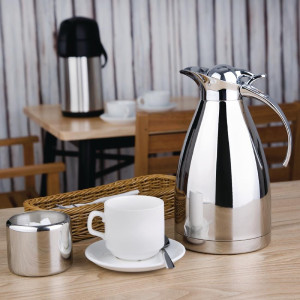 Stainless Steel Insulated Jug with Hinged Lid 1.5L - Olympia