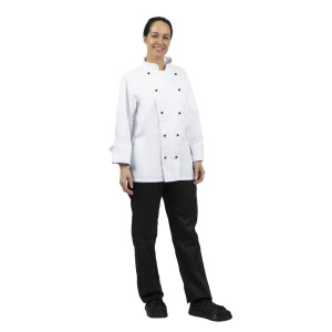 Casaco de Cozinha Unissexo Chicago de Mangas Compridas Branco Tamanho L - Whites Chefs Clothing - Fourniresto