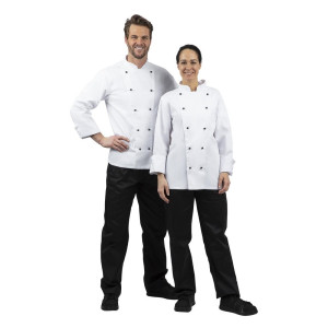 Casaco de Cozinha Unissexo Chicago de Mangas Compridas Branco Tamanho L - Whites Chefs Clothing - Fourniresto