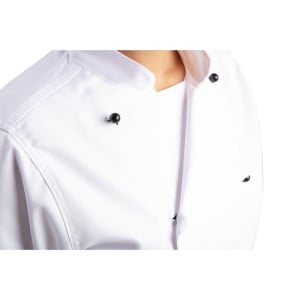 Casaco de Cozinha Unissexo Chicago de Mangas Curtas Branco Tamanho L - Whites Chefs Clothing - Fourniresto