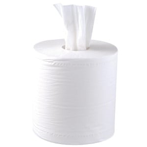 Toalha de Mão 2 Dobras com Dispensador Central Branco - Conjunto de 6 - Jantex