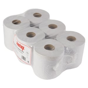 Toalha de Mão 2 Dobras com Dispensador Central Branco - Conjunto de 6 - Jantex