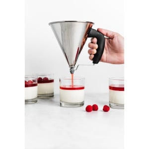 Stainless Steel Mini Funnel with Automatic Piston 800ml - De Buyer - Fourniresto