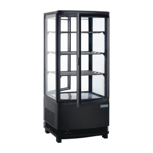 Vitrine Refrigerada Preta Com Portas Curvas 86 L - Polar