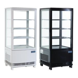 Vitrina refrigerada preta com portas curvas 86 L - Polar - Fourniresto