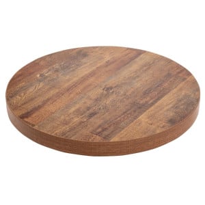 Plateau De Table Redondo Efeito Madeira Envelhecida - 600mm - Bolero
