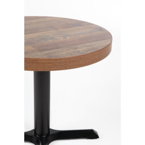 Round Table Top Aged Wood Effect - 600mm - Bolero