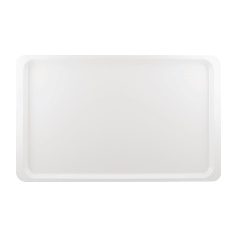 Polyester GN1/1 530x325mm White Service Tray - Roltex - Fourniresto