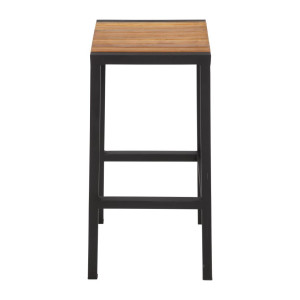 Steel and Acacia Bar Stools - Set of 2 - Bolero - Fourniresto