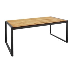 Mesa Industrial Retangular em Aço e Acácia 180 cm - Bolero - Fourniresto