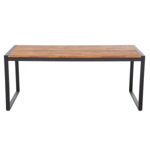 Mesa Industrial Retangular em Aço e Acácia 180 cm - Bolero - Fourniresto