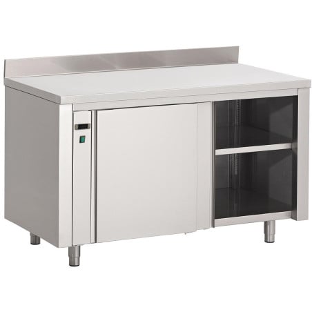 Armoire Chauffante en Inox Avec Dosseret - L 1000 x P 700mm - Gastro M