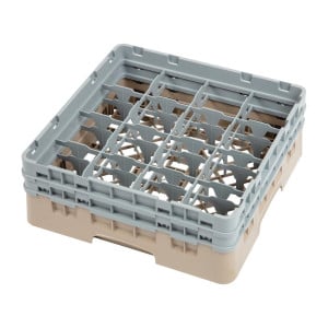 Casier À Verres 16 Compartiments Camrack Beige- L 500 x P 500mm - Cambro