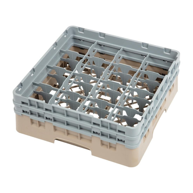 Suporte para copos de 16 compartimentos Camrack bege - L 500 x P 500mm - Cambro