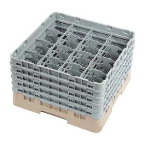 Suporte para copos de 16 compartimentos Camrack bege - L 500 x P 500mm - Cambro