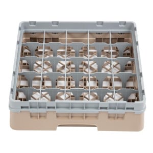 Suporte para copos com 25 compartimentos Camrack Bege - L 500 x P 500mm - Cambro