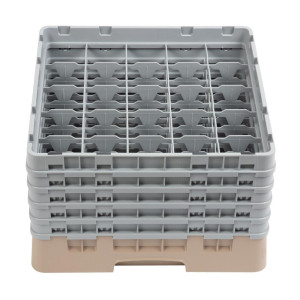 Suporte para copos com 25 compartimentos Camrack Bege-500x500mm - Cambro