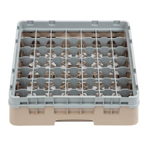 Suporte para copos com 49 compartimentos Camrack bege - L 500 x P 500mm - Cambro