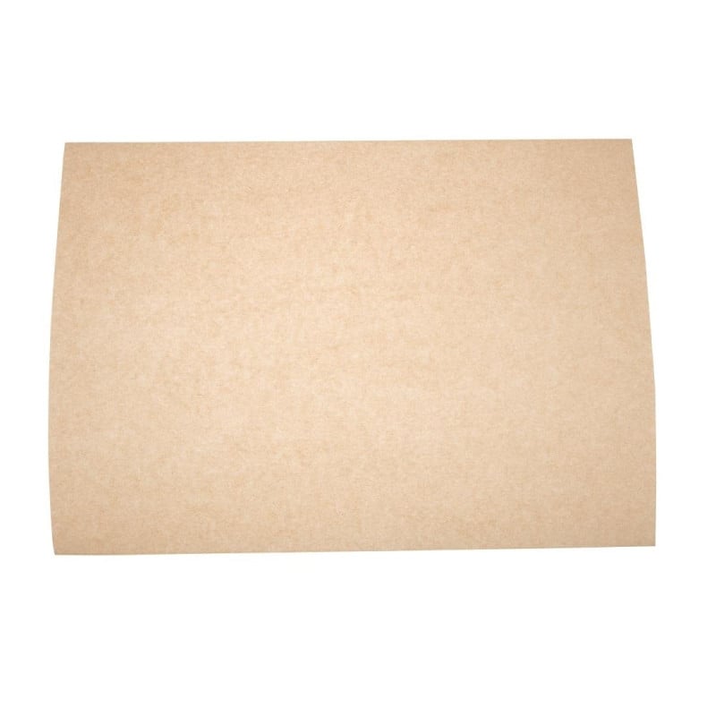 Unbleached Compostable Greaseproof Paper - W 380 x L 275mm - Pack of 500 - Vegware