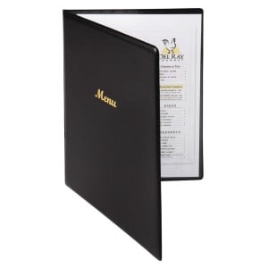 Protetor de Menu em PVC A4 Preto - Olympia - Fourniresto