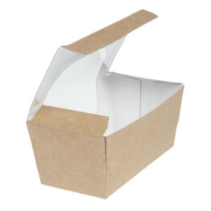 Caixas de bolo retangulares compostáveis de papel kraft com janela - Conjunto de 500 - Colpac