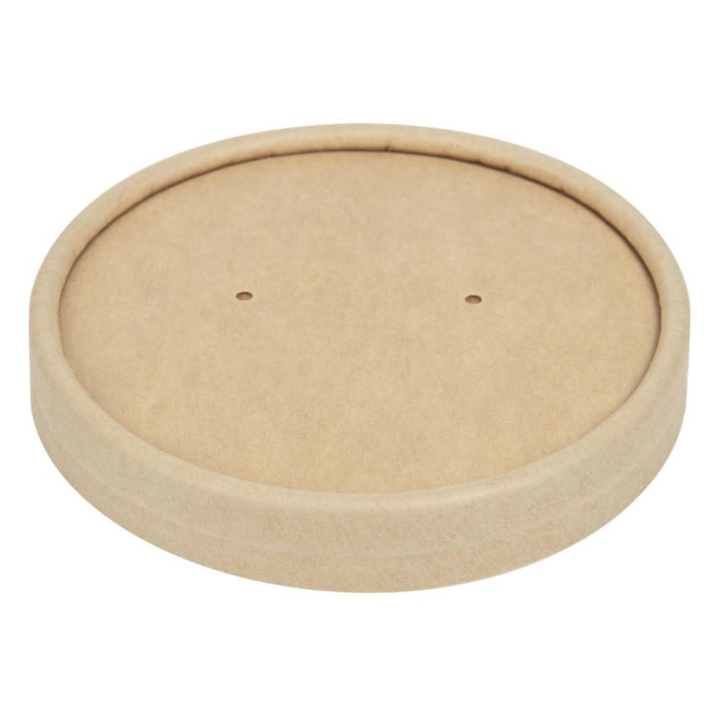 Tampas para Tigelas de Sopa Kraft Micro-ondas Recicláveis 225ml e 350ml - Lote de 500 - Colpac
