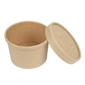 Tampas para Tigelas de Sopa Kraft Micro-ondas Recicláveis 225ml e 350ml - Lote de 500 - Colpac
