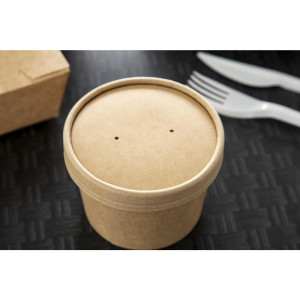 Tampas para Tigelas de Sopa Kraft Micro-ondas Recicláveis 225ml e 350ml - Lote de 500 - Colpac
