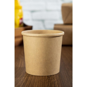 Tigelas de sopa Kraft micro-ondáveis recicláveis 350ml - Conjunto de 500 - Colpac