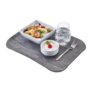 Tampo de poliéster Century com aspecto de madeira de carvalho cinza - 360 x 460mm - Cambro - Fourniresto