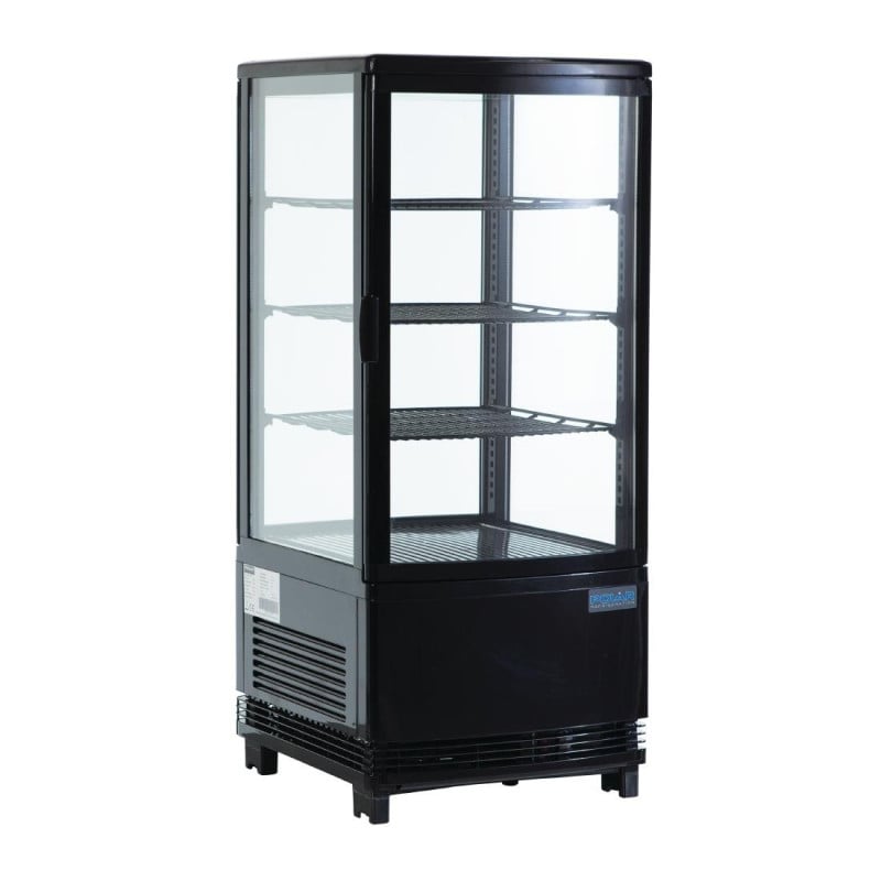 Vitrina refrigerada positiva preta Série C - 68 L - Polar - Fourniresto