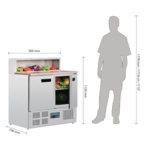 Balcão de preparação refrigerado para pizzas Série G - 288L - Polar - Fourniresto