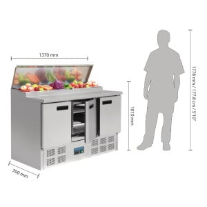 Balcão de Preparação Refrigerado para Pizzas e Saladas Série G - 390L Polar - Fourniresto