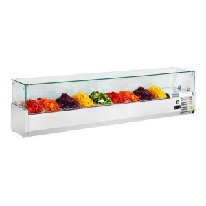 Refrigerated Display Case with Ingredients - 9 GN 1/3 Pans - Polar - Fourniresto